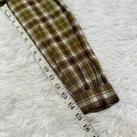 Loft Linen Blend Plaid Shirt Button Up Blouse Size Small - Picture 10 of 10